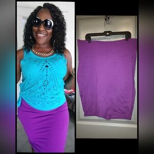 Chic Purple Pencil Skirt for Women